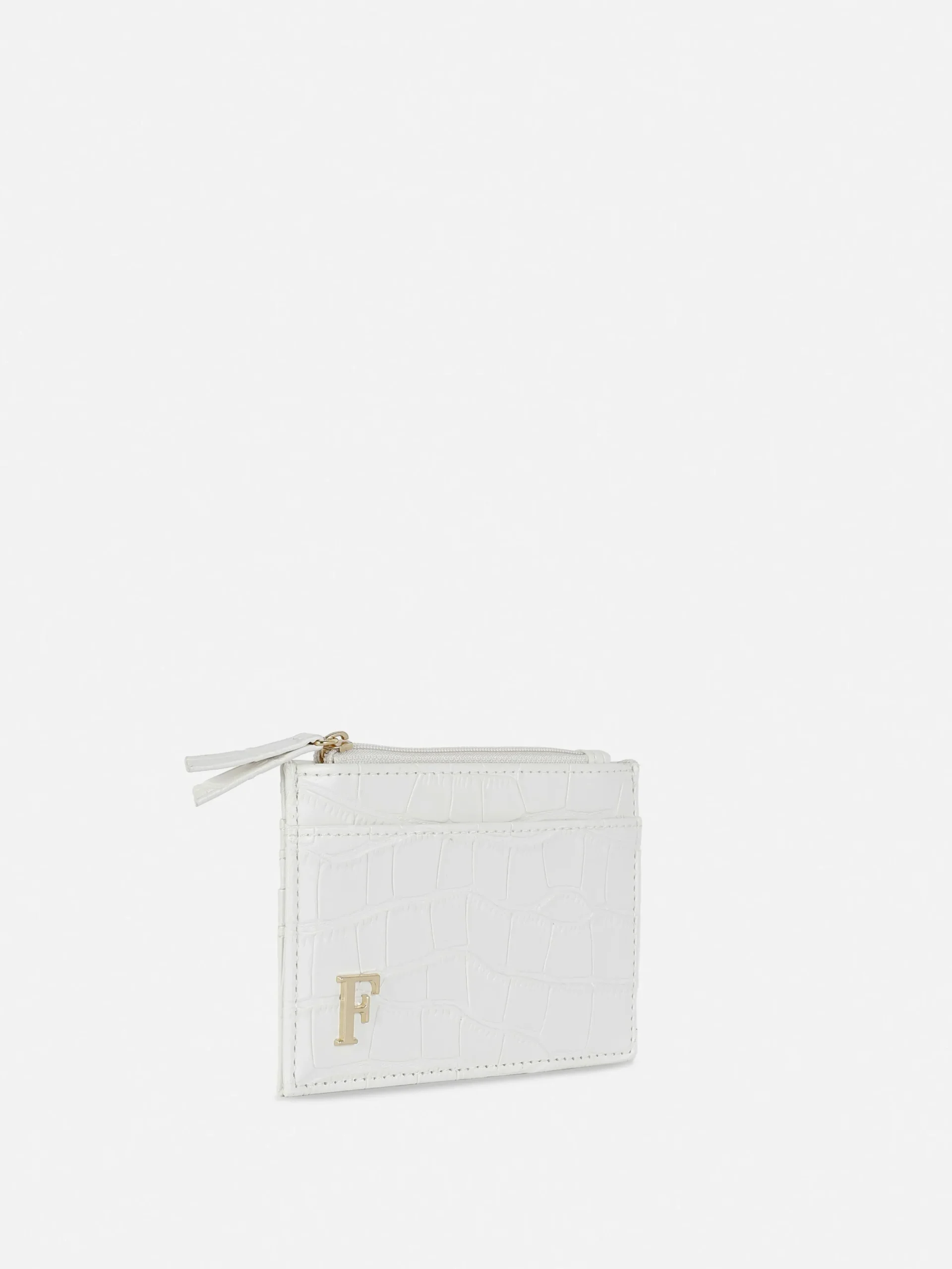 Porte-cartes Effet Croco à Initiale