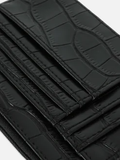 Porte-cartes Effet Croco à Initiale