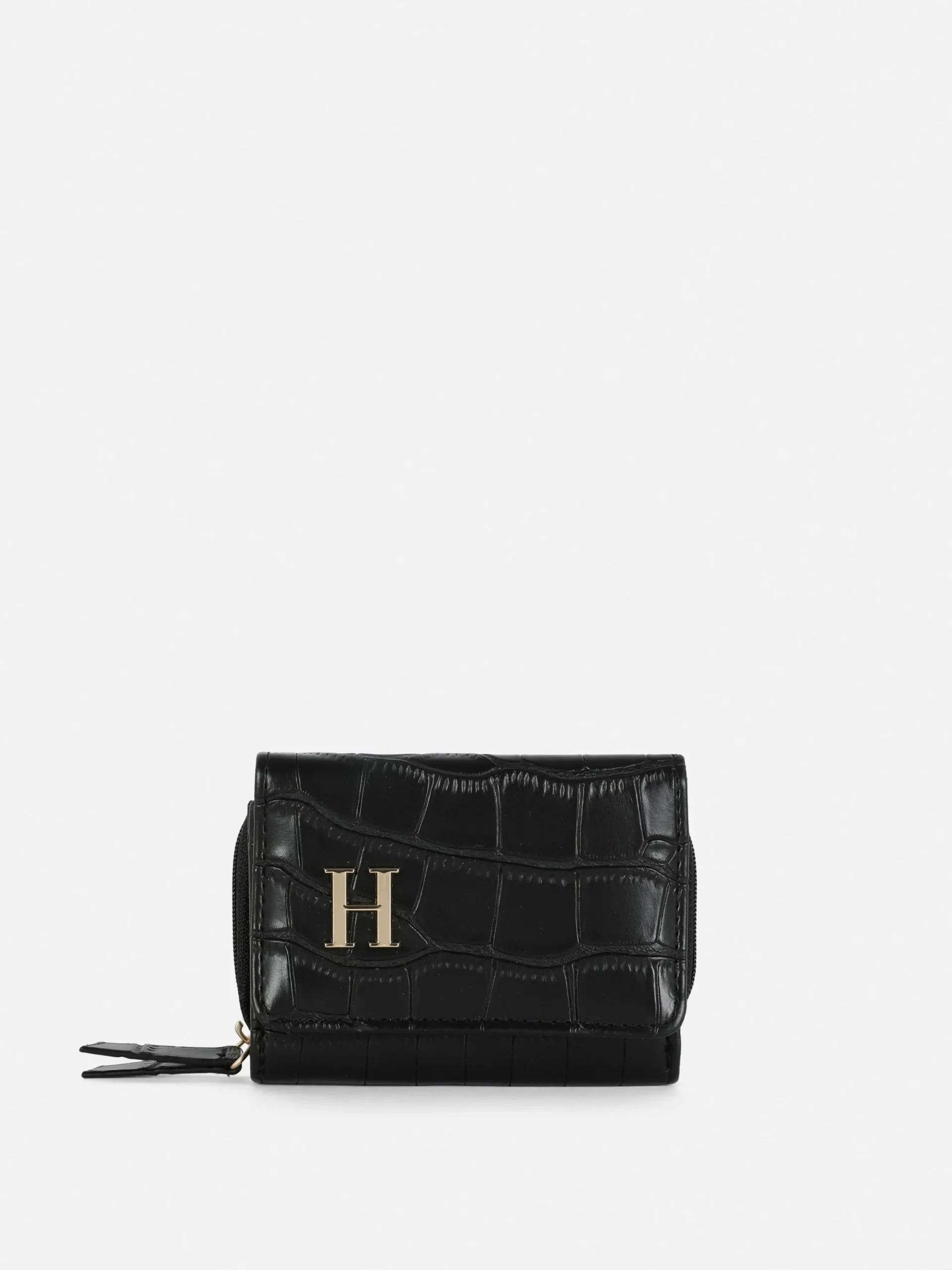 Porte-monnaie En Simili Cuir Effet Croco Avec Initiale