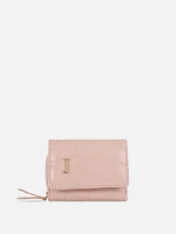 Porte-monnaie En Simili Cuir Effet Croco Avec Initiale