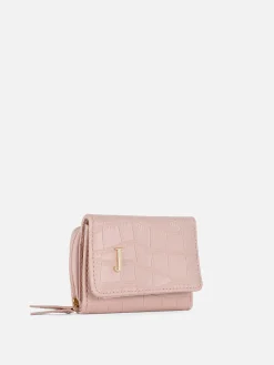 Porte-monnaie En Simili Cuir Effet Croco Avec Initiale