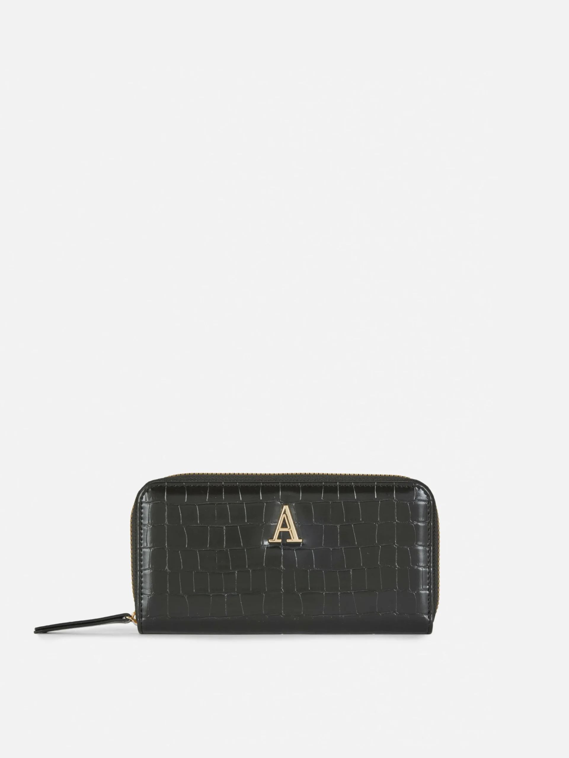 Porte-monnaie Zippé En Imitation Croco à Initiale