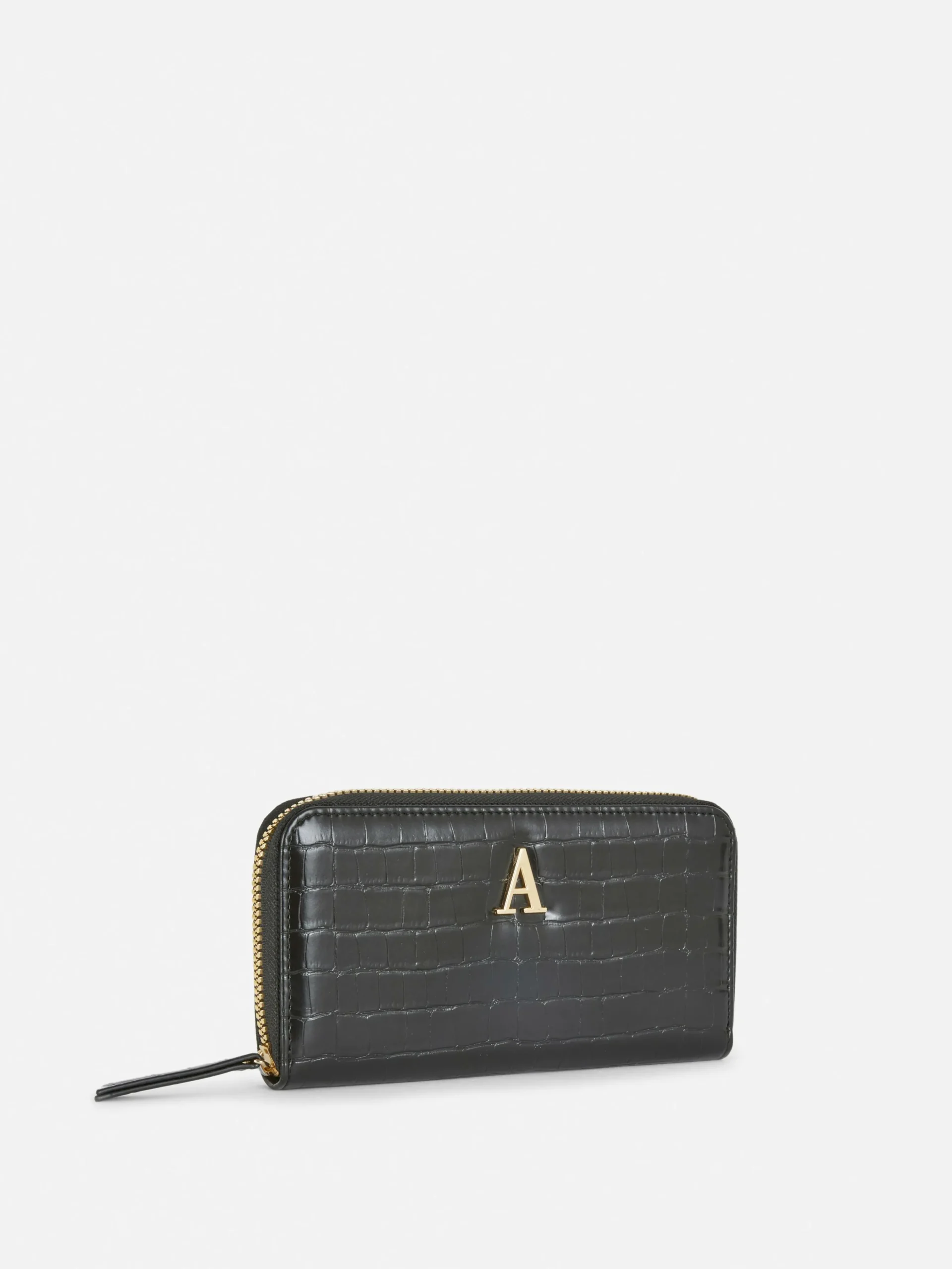 Porte-monnaie Zippé En Imitation Croco à Initiale
