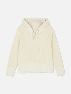 Pull à Capuche à Lacet En Treillage Sur Le Devant