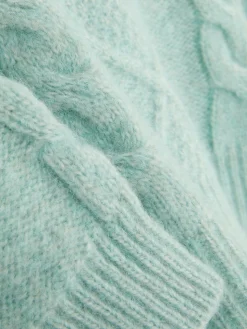 Pull à Capuche En Maille Torsadée