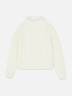 Pull à Col Roulé En Maille Torsadée