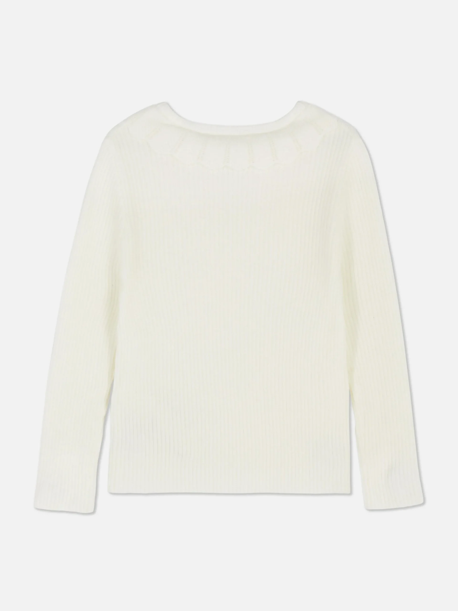 Pull Côtelé Avec Col à Volants