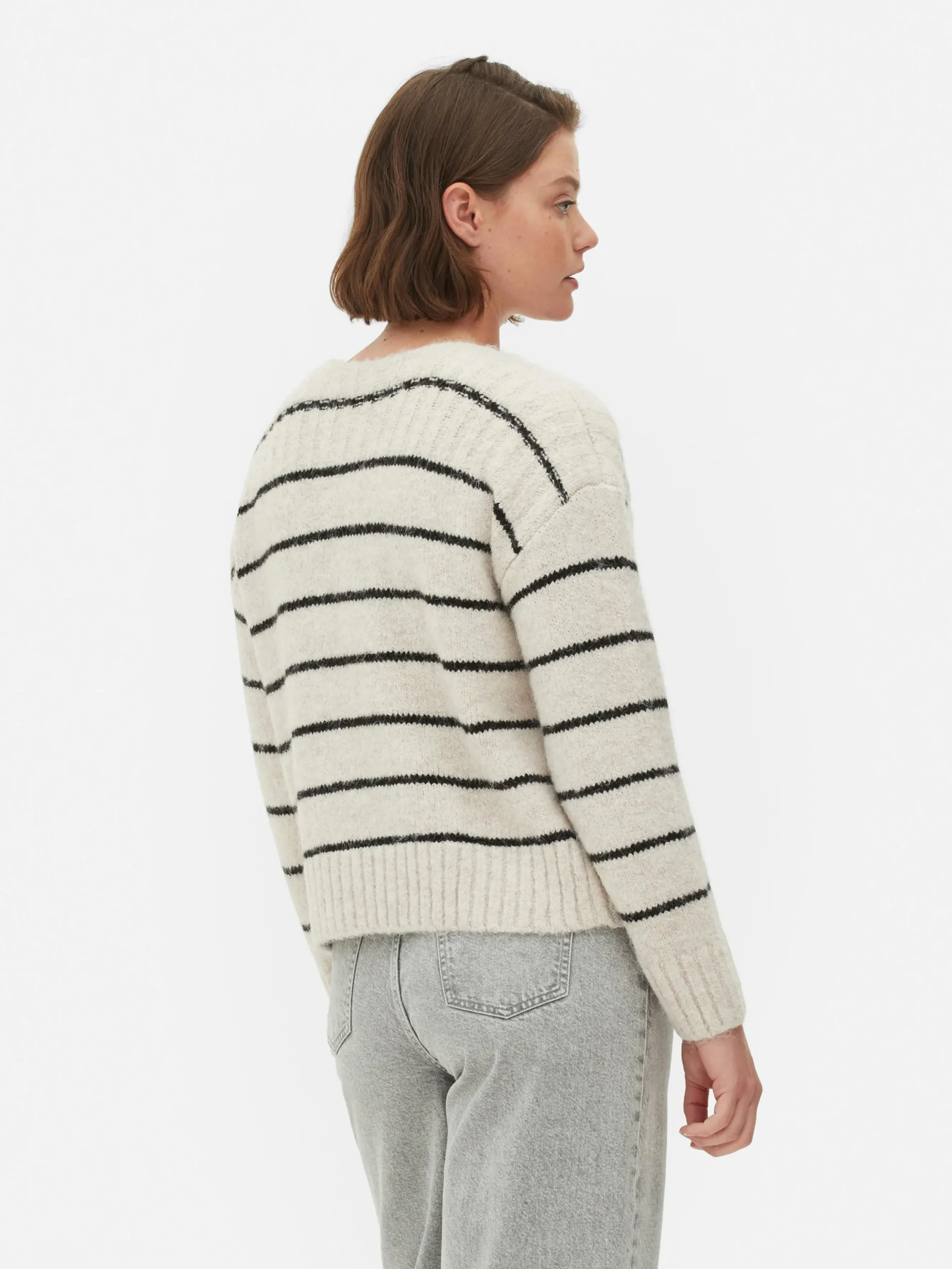 Pull Droit à Rayures