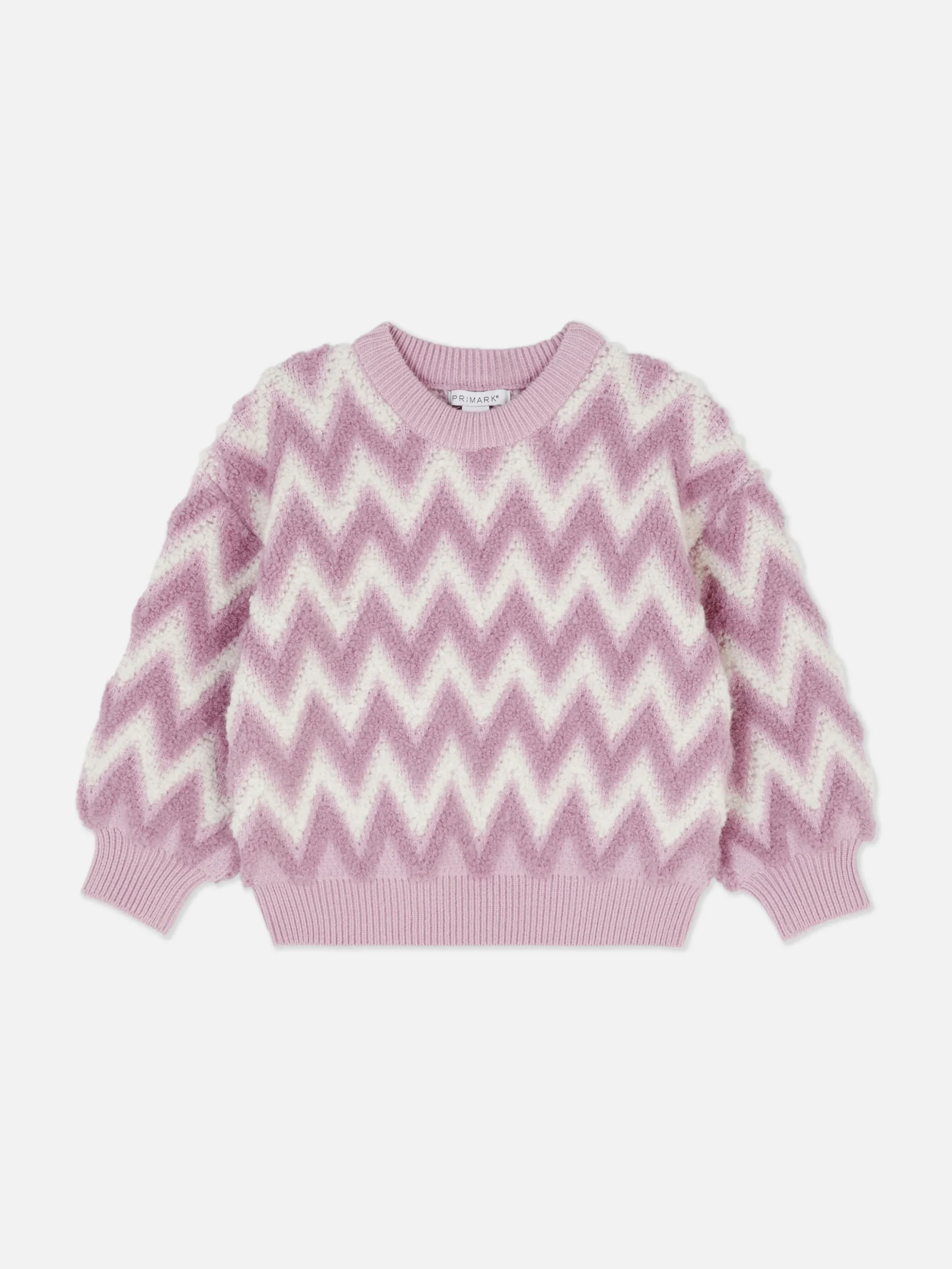 Pull En Maille Duveteuse à Motif Zigzag