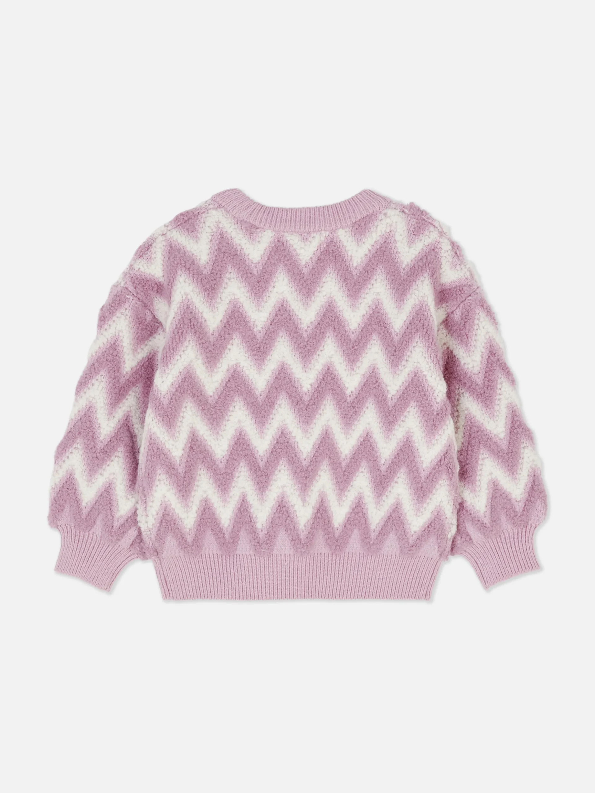 Pull En Maille Duveteuse à Motif Zigzag