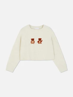 Pull En Maille Ours En Peluche
