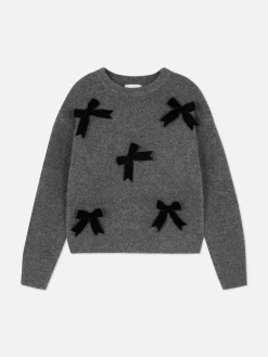 Pull En Velours Orné De Nœuds
