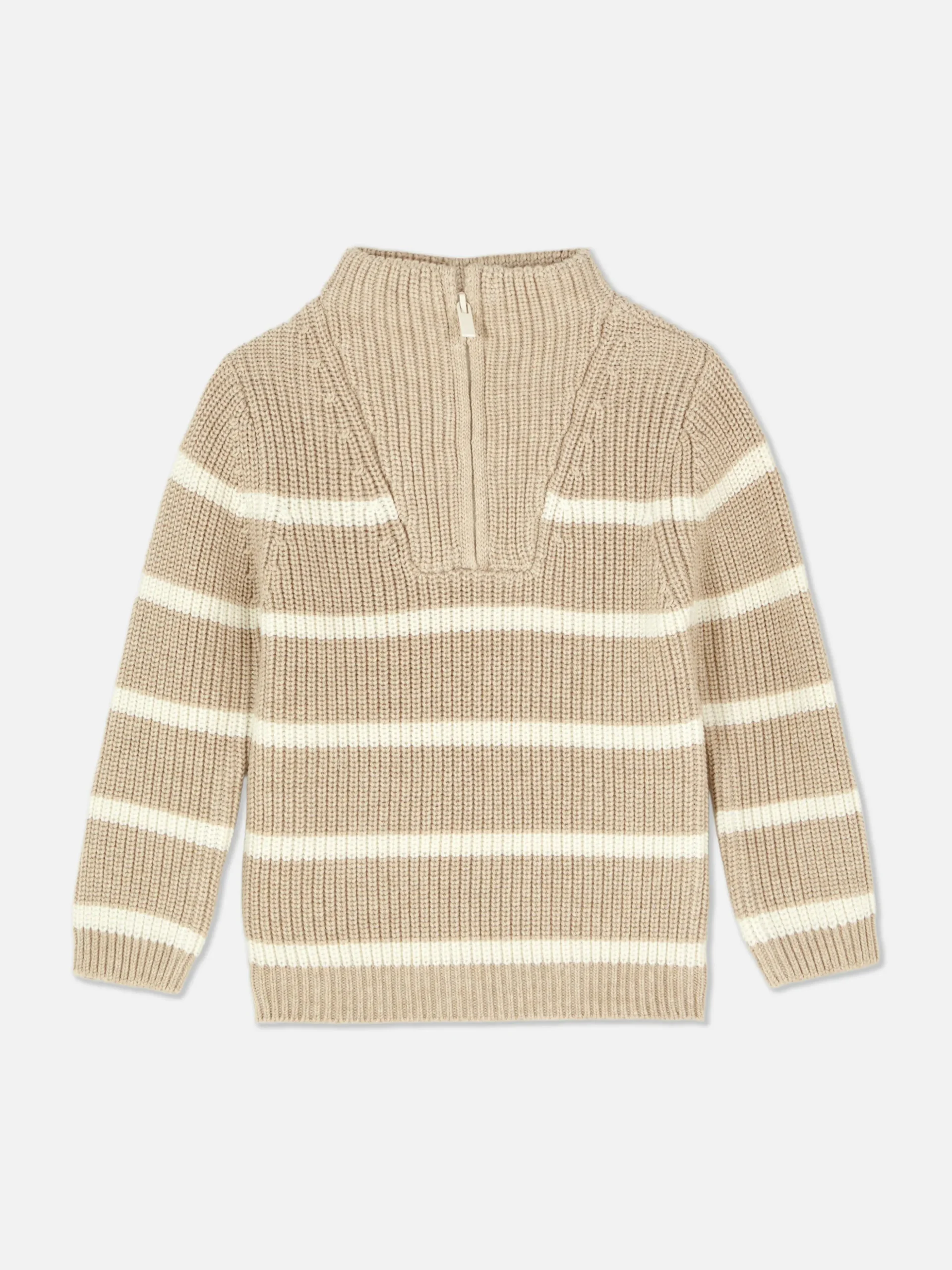 Pull Rayé à Col Cheminée