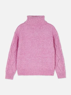 Pull Tricoté à Col Roulé