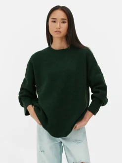 Pull Tricoté Avec Manches à Revers