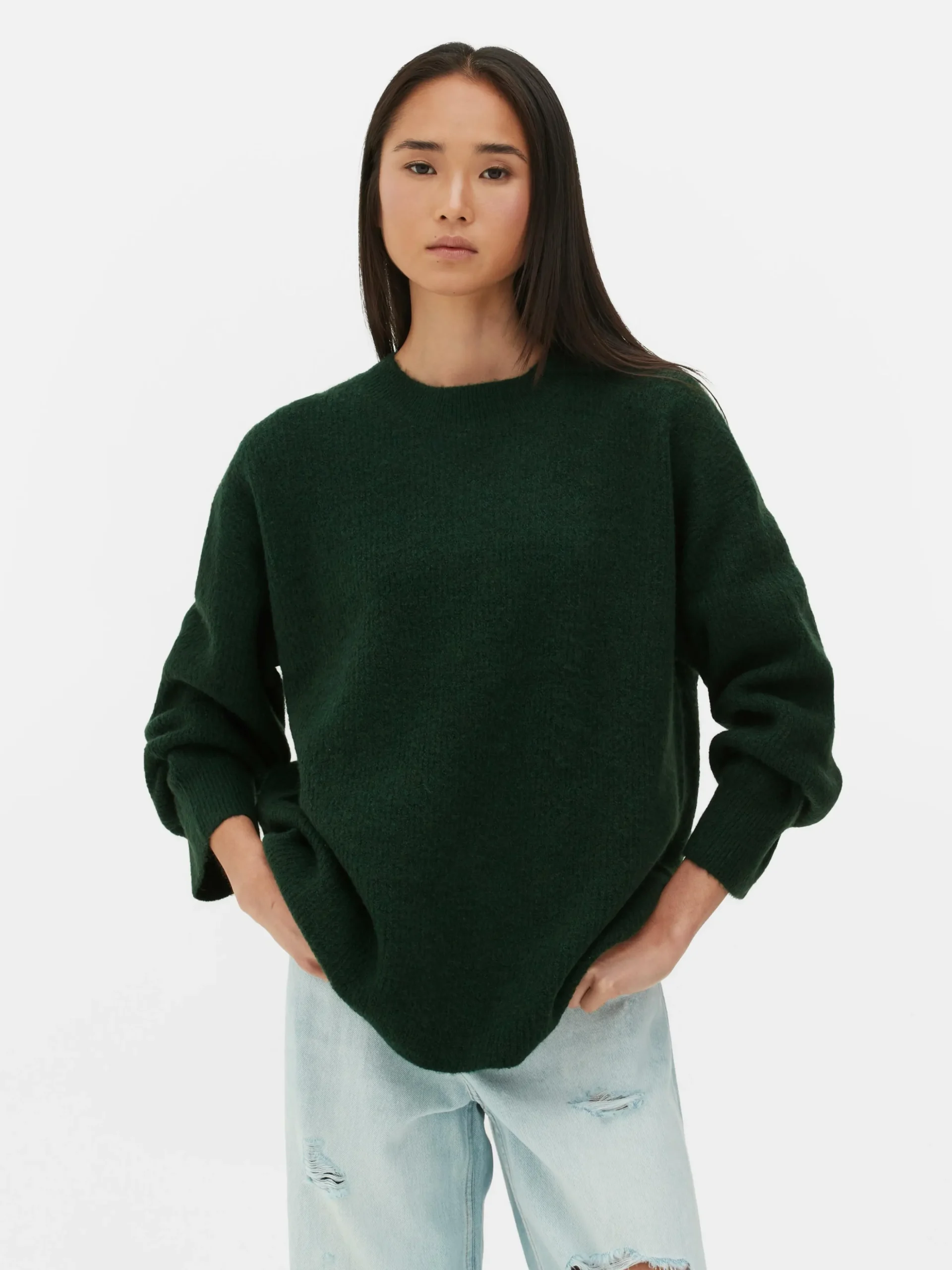 Pull Tricoté Avec Manches à Revers