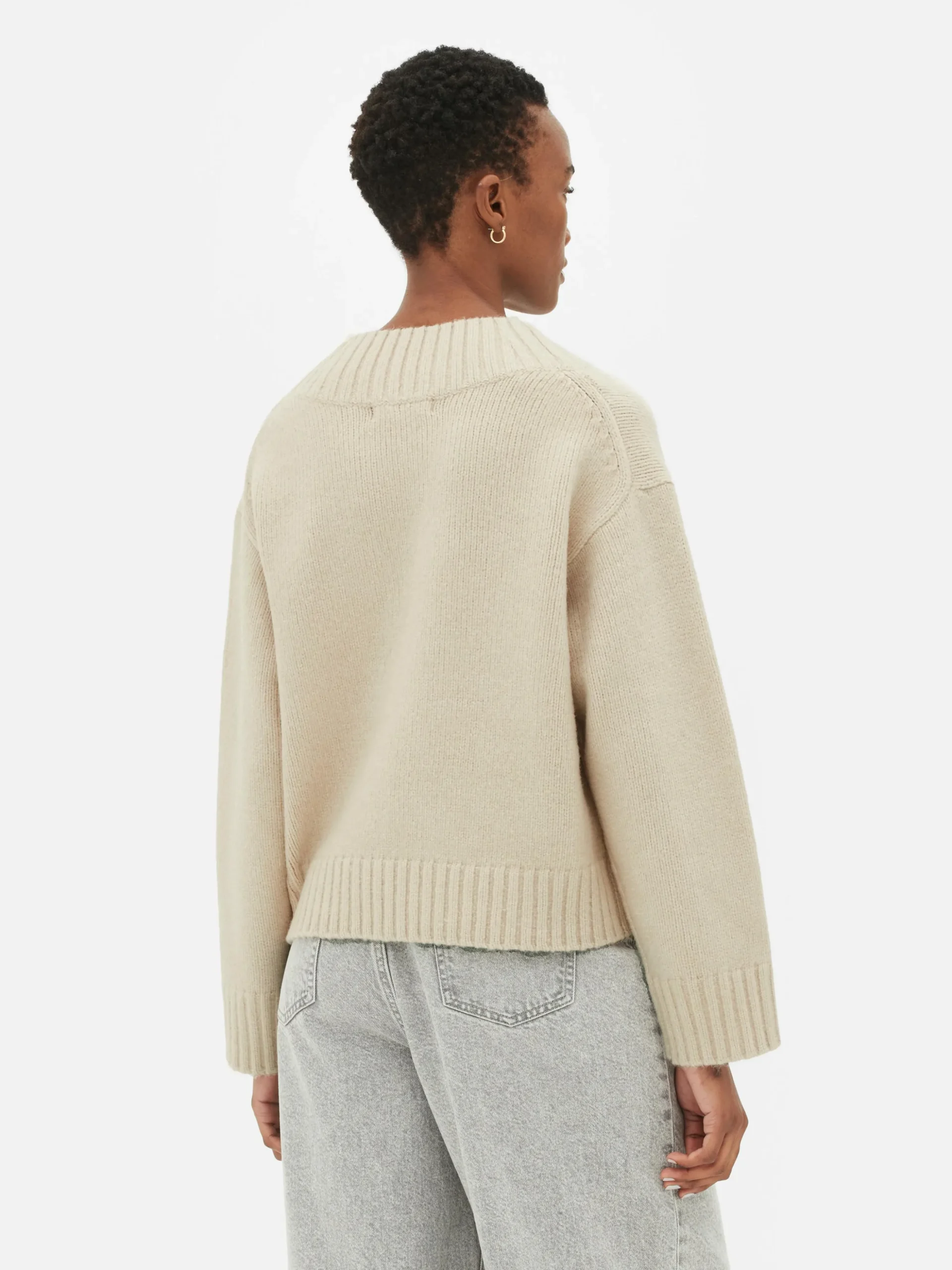 Pull Tricoté épais à Col En V