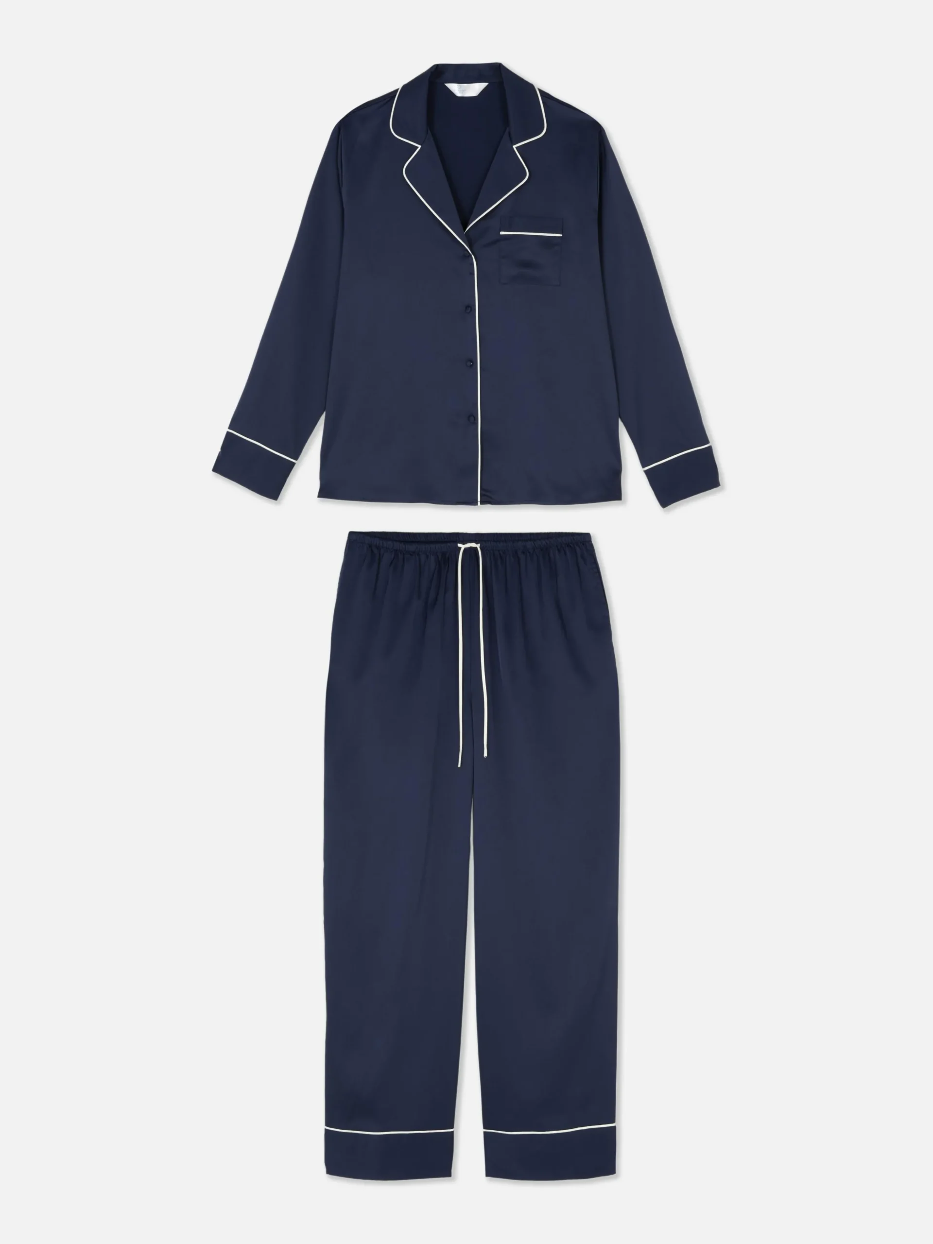 Pyjama Chemise à Manches Longues En Satin