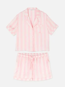 Pyjama Chemise Et Short En Satin