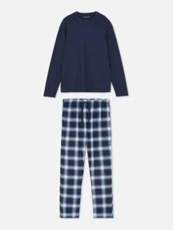 Pyjama En Coton Brossé à Carreaux