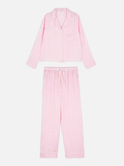 Pyjama En Satin à Manches Longues