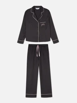 Pyjama En Satin à Manches Longues