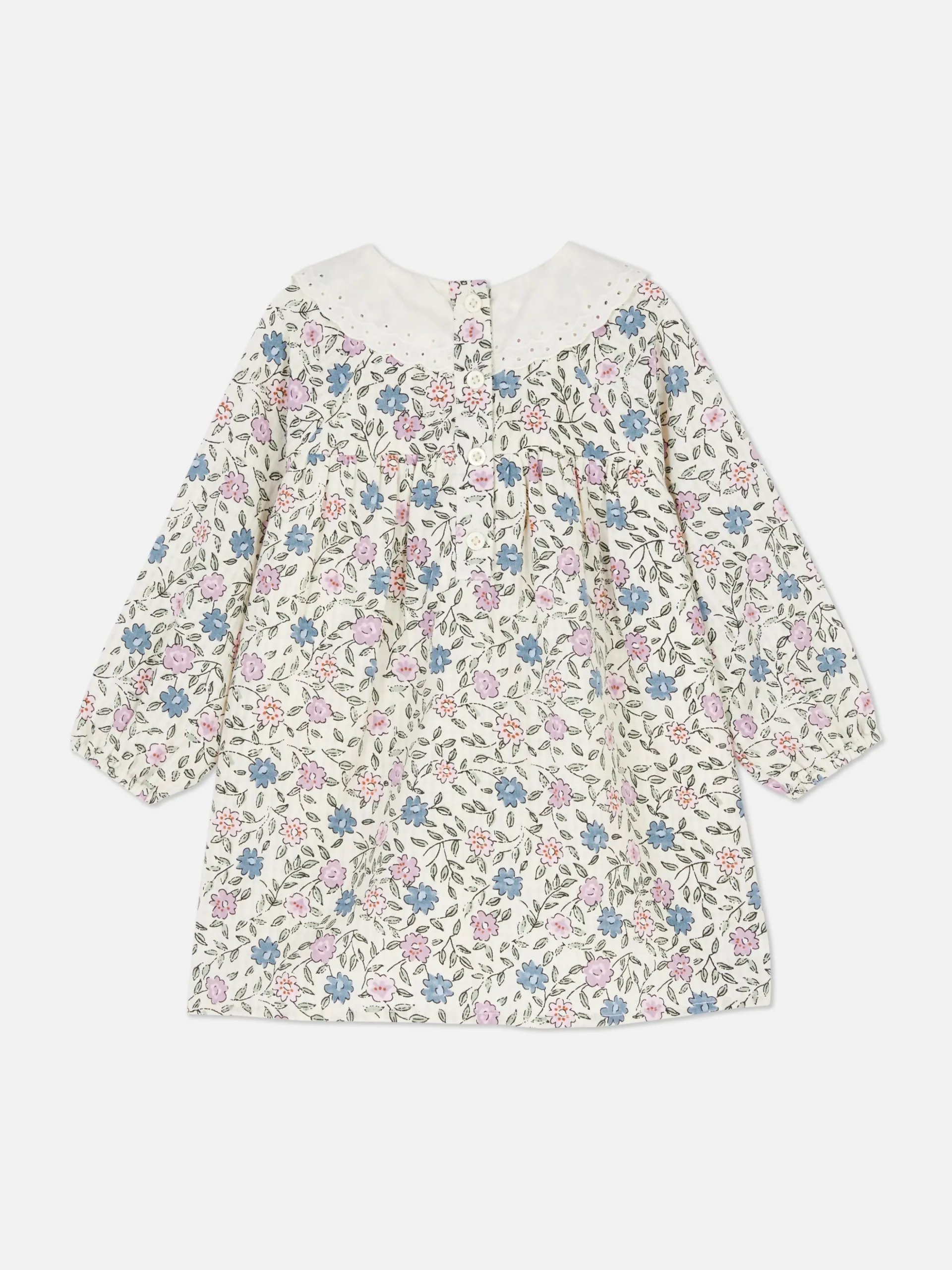 Robe à Col Et à Motif Floral