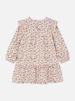 Robe à Volants à Motif Floral