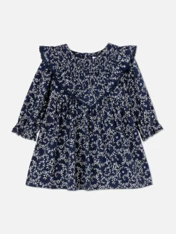Robe à Volants à Motif Floral