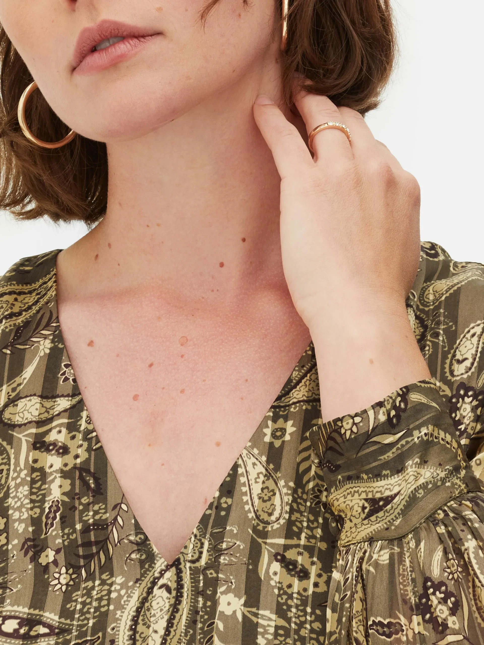 Robe Mi-longue Boho à Col En V