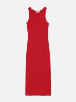 Robe Mi-longue Côtelée à Dos Nageur