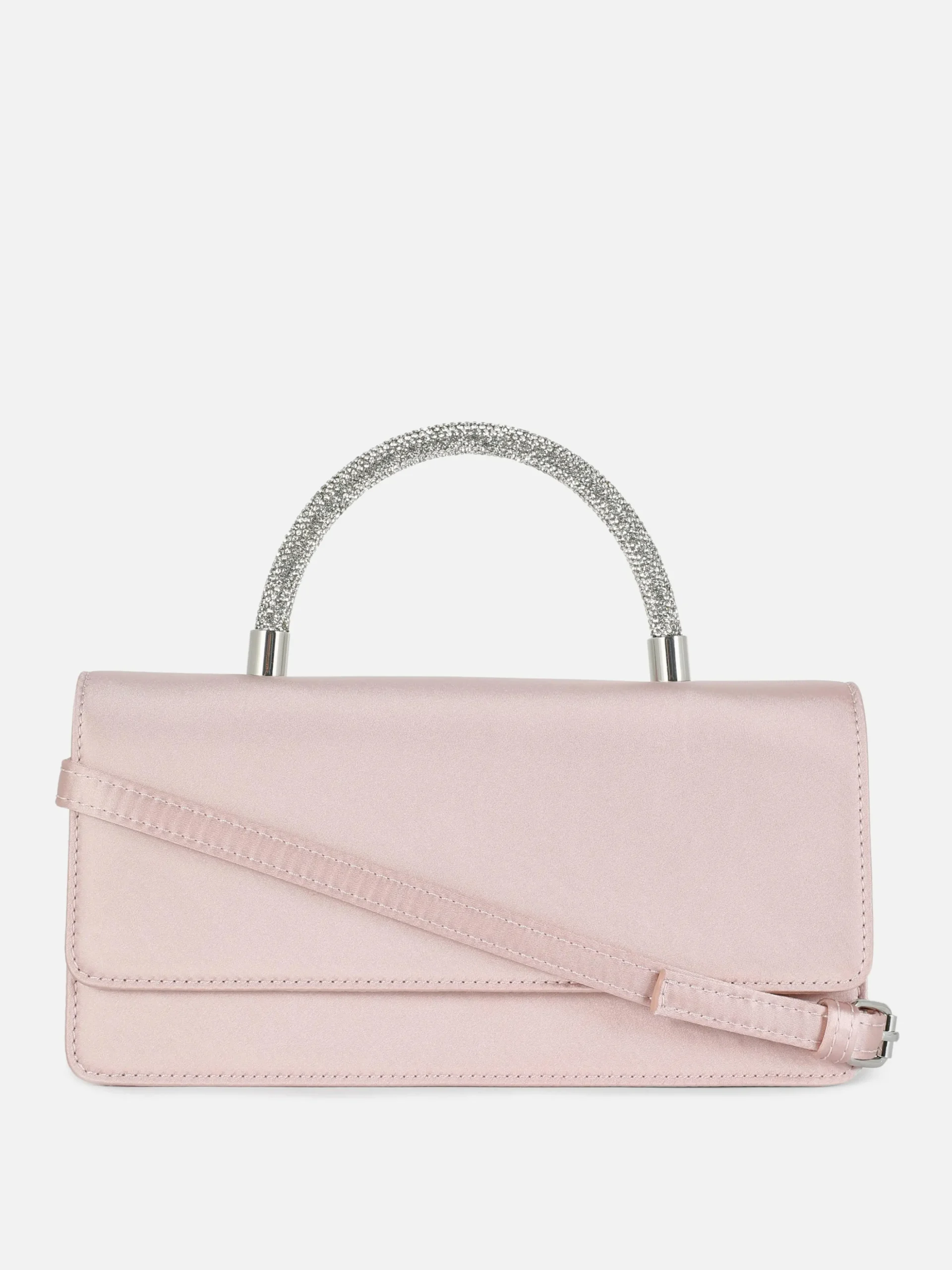 Sac à Bandoulière En Satin Avec Anse à Strass