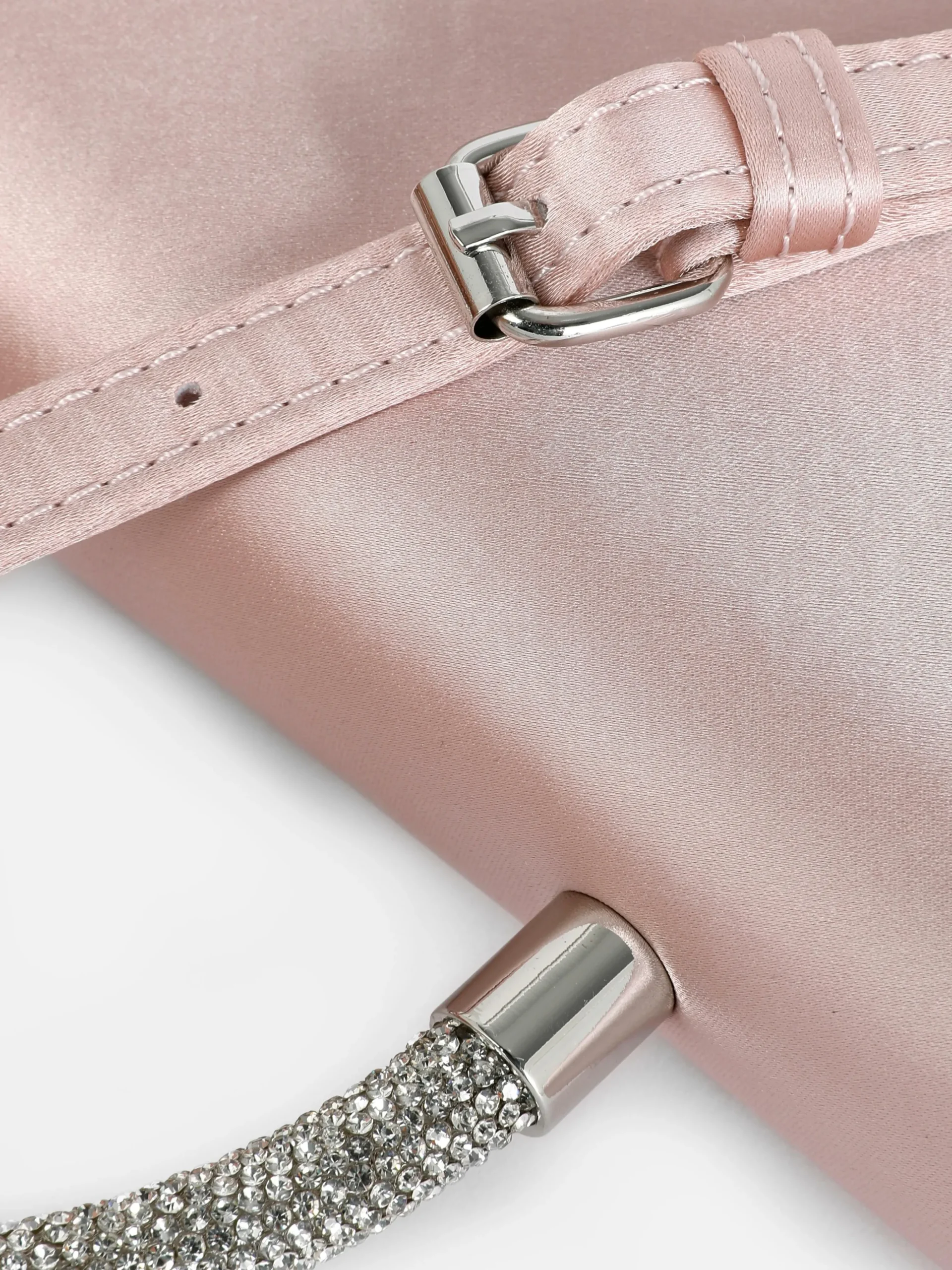 Sac à Bandoulière En Satin Avec Anse à Strass