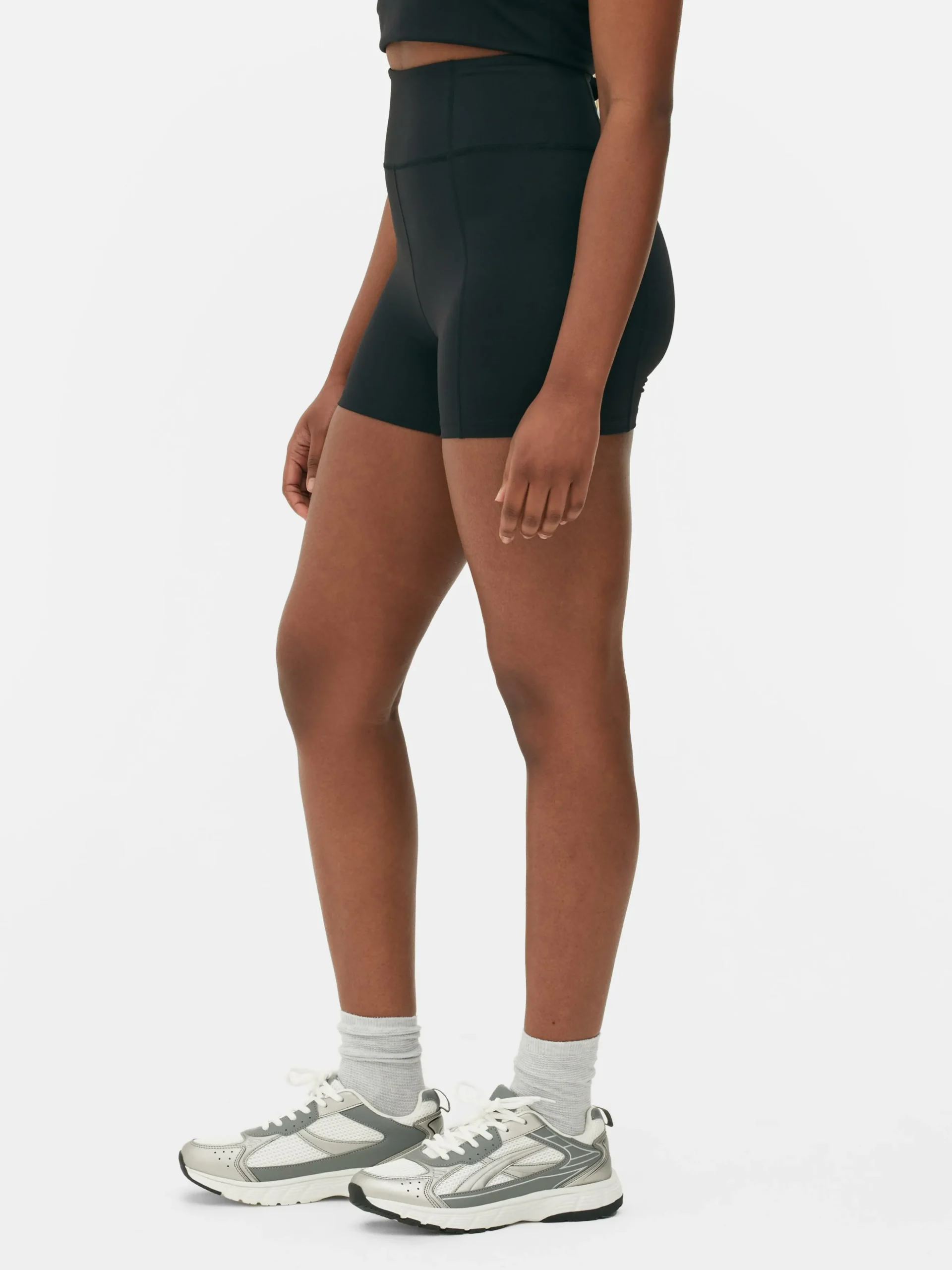 Short De Yoga Taille Haute En Tissu Ultra-doux