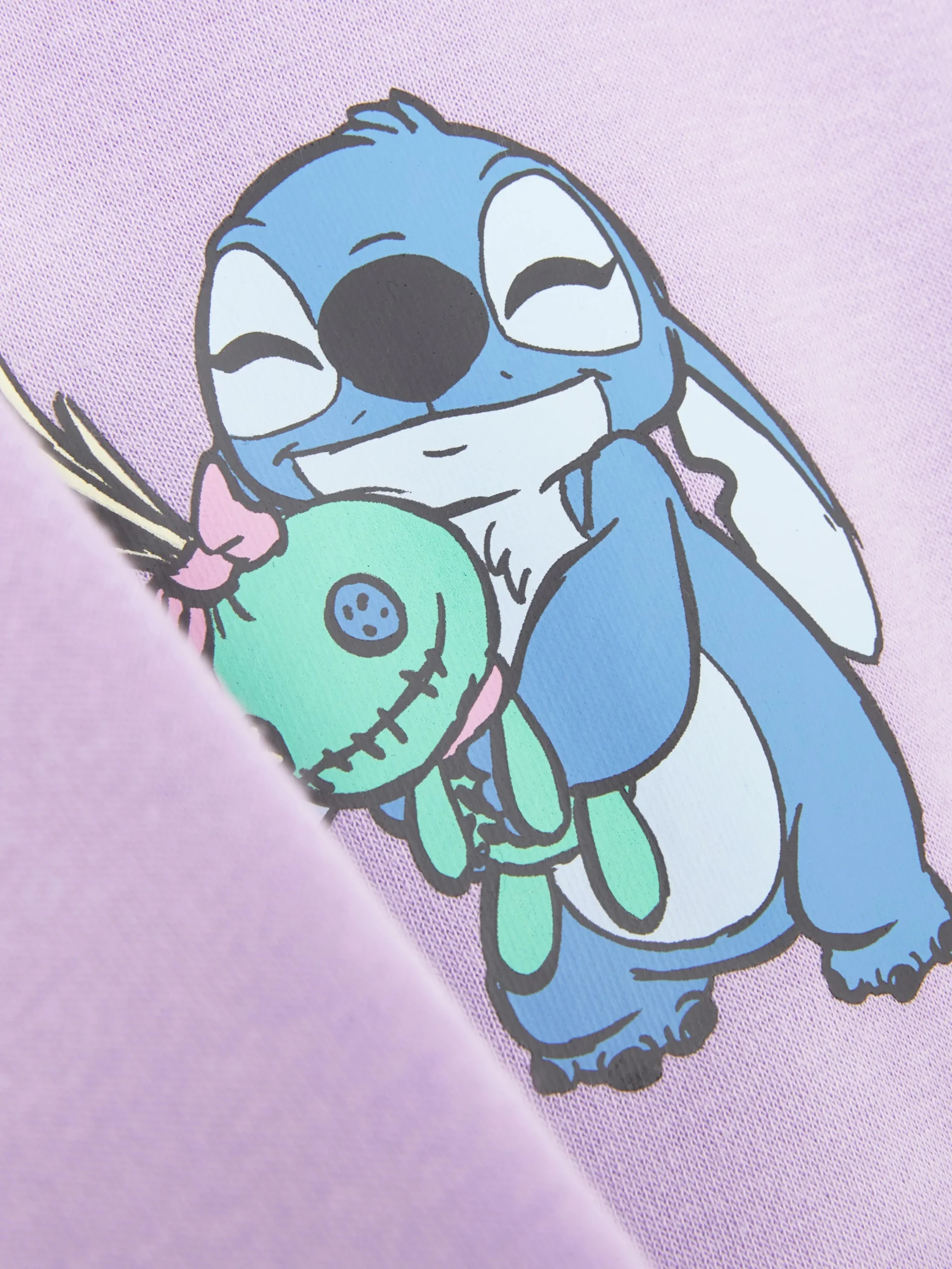 Sweat-shirt à Col Ras-du-cou Disney Stitch & Angel