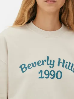 Sweat-shirt à Col Ras-du-cou Avec Message