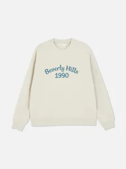 Sweat-shirt à Col Ras-du-cou Avec Message