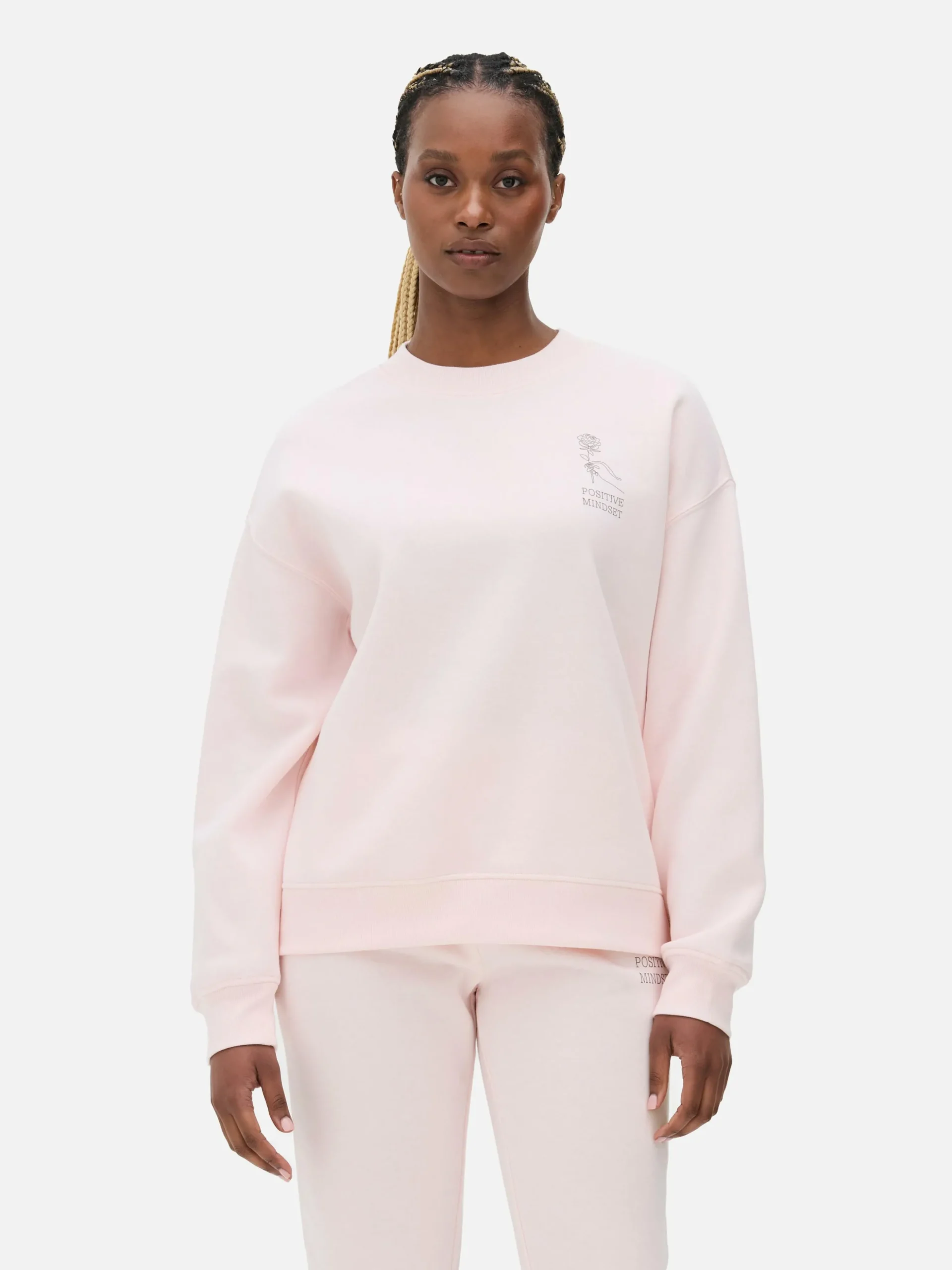 Sweat-shirt à Col Ras-du-cou Avec Message