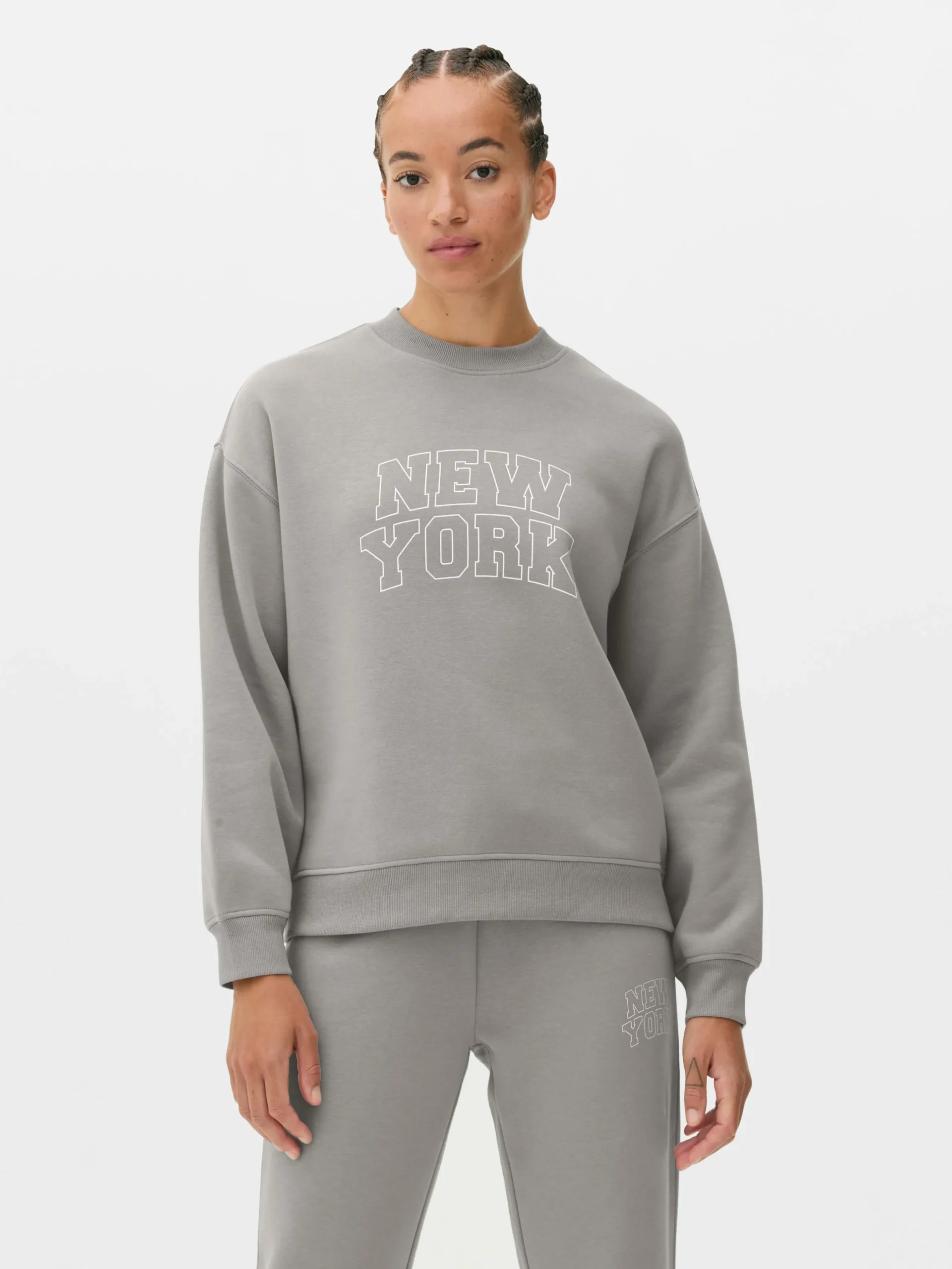 Sweat-shirt à Col Ras-du-cou Avec Message
