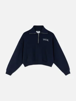 Sweat-shirt à Col Zippé à Coordonner Yale