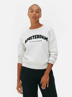Sweat-shirt à Message Sur Le Devant