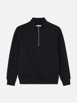 Sweat-shirt Texturé à Col Zippé Et Motif Géométrique