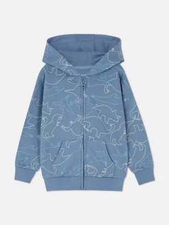 Sweat-shirt Zippé à Capuche Graphique à Coordonner