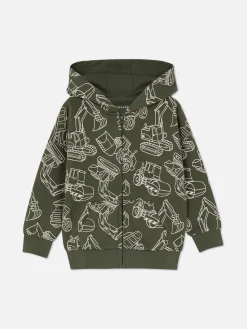 Sweat-shirt Zippé à Capuche Graphique à Coordonner