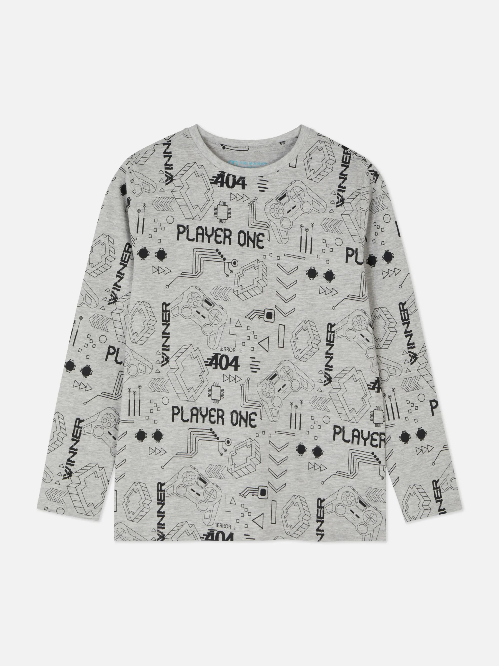 T-shirt à Manches Longues Et Motif Gaming