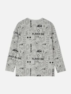 T-shirt à Manches Longues Et Motif Gaming
