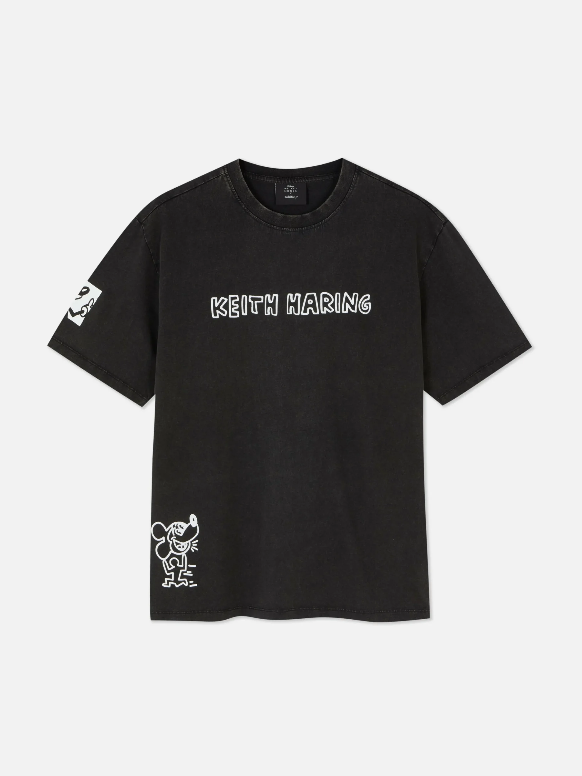 T-shirt Délavé à L'acide Disney Mickey Mouse X Keith Haring