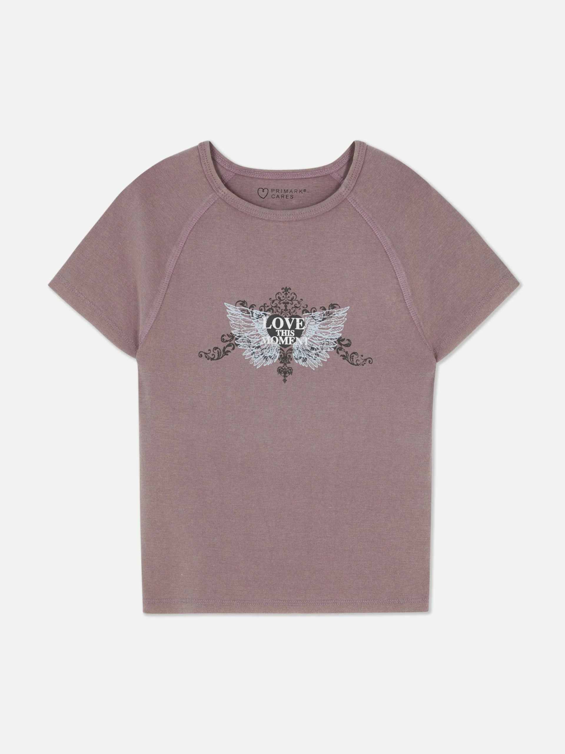 T-shirt Effet Délavé à Imprimé Papillons
