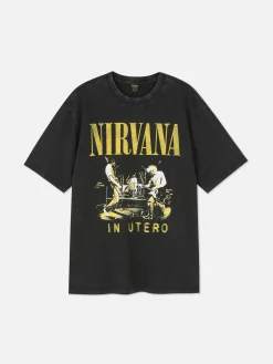 T-shirt Effet Délavé Nirvana
