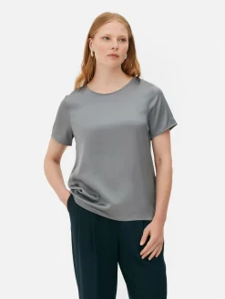 T-shirt En Satin à Manches Courtes The Edit